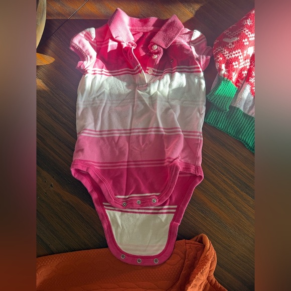 Girl’s 18 Month Bundle - Orange Dress, Christmas Sweater, Osh Kosh Jeans, Polo - Picture 7 of 7